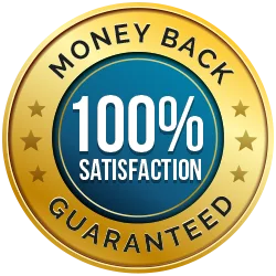 Money-back guarantee badge showing how a refund window lowers the risk of trying an over the counter weight loss gummy